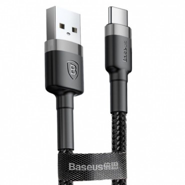 USB cable Baseus Cafule Type-C 1.0m 3A gray-black CATKLF-BG1