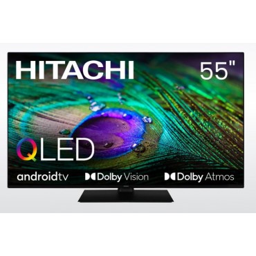 TV Set|HITACHI|55"|4K/Smart|QLED|3840x2160|Wireless LAN|Bluetooth|Android|55HAQ6460