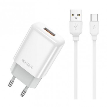 Charger Jellico EU01 2.4A USB + Type-C white