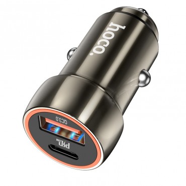 Car charger Hoco Z46A USB-A/Type-C PD20W+QC3.0 grey