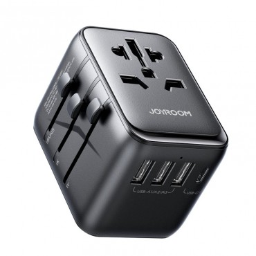 Universal Travel Charger Joyroom JR-TCW01 15W 3xUSB-A/USB-C black