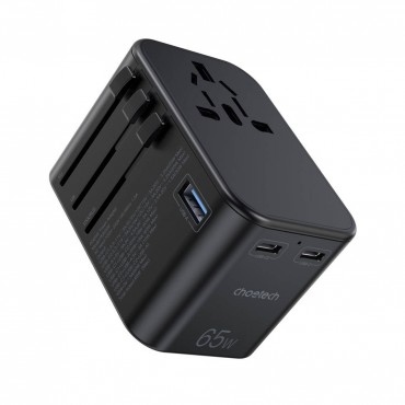 Universal Travel Charger Choetech PD5009 65W 2xUSB-C/USB-A black