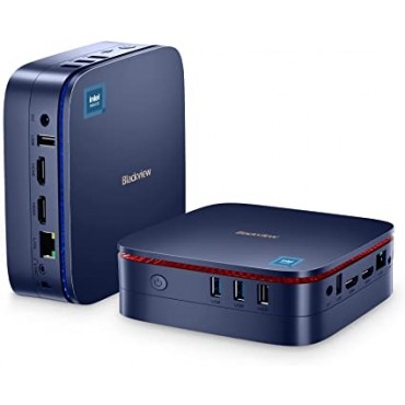 Blackview MP60 Mini PC Windows 11 Pro 16GB DDR4 RAM 512GB M.2 SSD, minimänguarvuti protsessoriga Intel N5095, VESA/kodu/äri mini lauaarvuti, 4K HD kahe HDMI Gigabit Ethernet, sinine