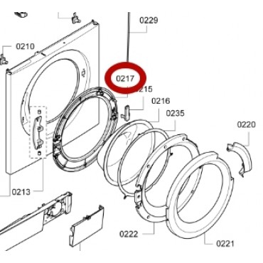 Pesumasina sisemine ukseraam 00747538  BOSCH/SIEMENS ja teistele mudelitele