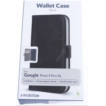 Google Pixel 9 Pro XL kaitseümbris kahe kaarditaskuga, must