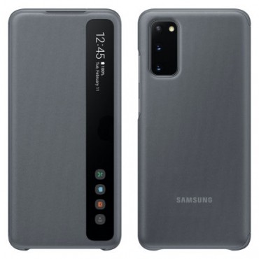 Samsung Galaxy S20 Clear View Case EF-ZG980CJEGEU originaal kaitseümbris klapiga, hall (Gray)
