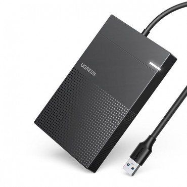 Kõvaketta korpus 2,5-tolline USB 3.2 Gen 1 5Gbps laht HDD SSD jaoks koos USB-kaabliga must