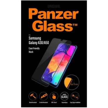 Samsung Galaxy A50 SM-A505, A30 ekraanikaitseklaas PanzerGlass, must