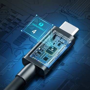 Thunderbolt 4 kaabel USB-C kuni USB-C  0,8 m must 40Gbps 100w / Power Delivery cable USB-C - USB-C Thunderbolt 4