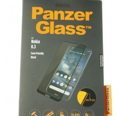 Nokia 8.3 PanzerGlass ümbrisesõbralik ekraanikaitseklaas, must 