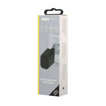 Travel Charger 20W USB-C By Musthavz  Black