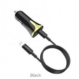 Auto USB adapter  HOCO Z31A kiirlaadija  Quick Charge 3.0 + Type-C PD  + Type-C-"Lightning" must