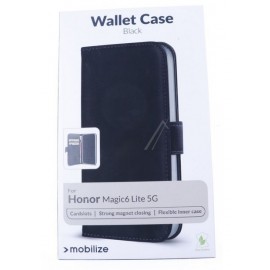 HONOR MAGIC 6 LITE raamatuna kaitseümbris kahe kaarditaskuga, must