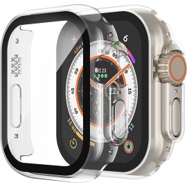 Tempered glass case 360 degree cover Apple Watch 45mm transparent