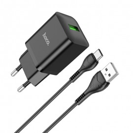 Charger Hoco N26 USB-A Quick Charge 3.0 18W + Type-C black
