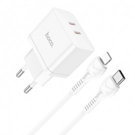 Charger Hoco N29 PD35W with 2 Type-C + Lightning white