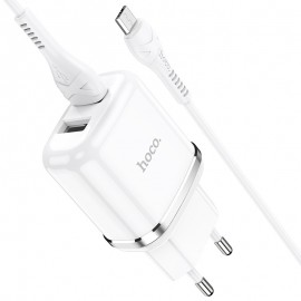 Charger Hoco N4 with 2 USB + MicroUSB (2.4A) white