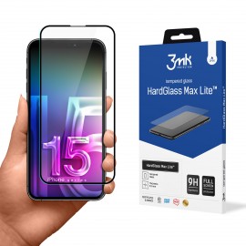 Tempered glass 3mk Hard Glass Max Lite Apple iPhone 15 Pro Max black
