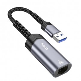 Adapter Hoco UA26 USB-A to RJ45 (1000 Mbps) grey