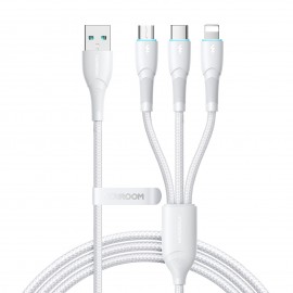 USB cable Joyroom SA33-1T3 USB to Lightning+USB-C+MicroUSB 3.5A 1.2m white