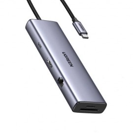Adapter Ugreen CM498 USB-C to 2xUSB-A + USB-C + HDMI + SD/TF + PD gray