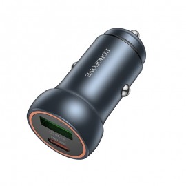 Car charger Borofone BZ32A USB-C/USB-A 30W grey