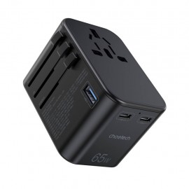 Universal Travel Charger Choetech PD5009 65W 2xUSB-C/USB-A black