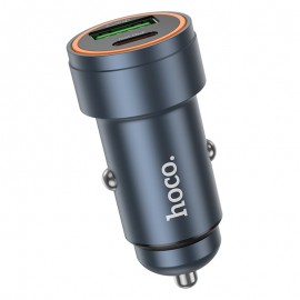 Car charger Hoco Z57A 30W USB-C/USB-A grey