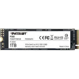 SSD|PATRIOT|P300|1TB|M.2|PCIE|NVMe|3D NAND|Write speed 1650 MBytes/sec|Read speed 2100 MBytes/sec|3.8mm|TBW 480 TB|P300P1TBM28