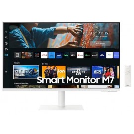 LCD Monitor|SAMSUNG|S27CM703UU|27"|TV Monitor/Smart/4K|Panel VA|3840x2160|16:9|60Hz|Matte|4 ms|Speakers|Swivel|Height adjustable|Tilt|Colour White|LS27CM703UUXDU