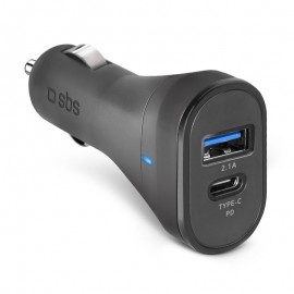 Car Charger 3100mAh Type-C USB 2.1A By SBS Black