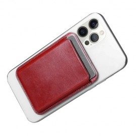 Magnetiline nahast kaarditasku  iPhone 12/13 (Pro / Max / Mini) jaoks (ühildub MagSafe'iga), punane