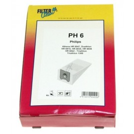 PH6 paber tolmukotid 4tk +2 filtri 000232-K Philips tomuimejale
