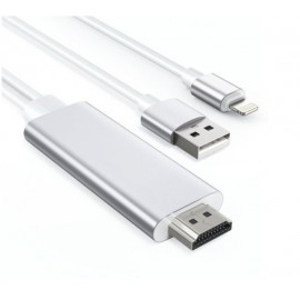 USB-videokaabel Lightning-HDMI-adapter teleriekraanile 1,8 m valge / screen mirroring