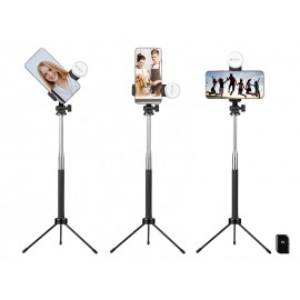 Statiiv&Selfie Stick koos lambi ja BT puldiga /  Selfie Stick + Tripod with lamp and Bluetooth remote control