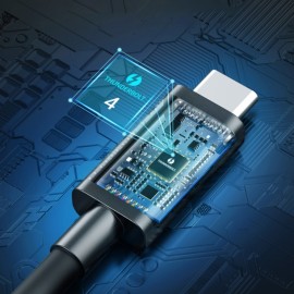 Thunderbolt 4 kaabel USB-C kuni USB-C  0,8 m must 40Gbps 100w / Power Delivery cable USB-C - USB-C Thunderbolt 4