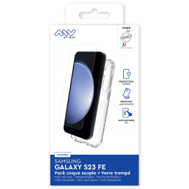 Samsung Galaxy S23 FE Pack Soft Cover+2D Screen Glass By My Way Transparent