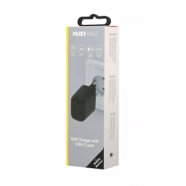 Travel Charger 20W USB-C By Musthavz  Black