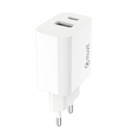 Wall Charger PD 20W Type-C + QC 18W USB By Muvit White